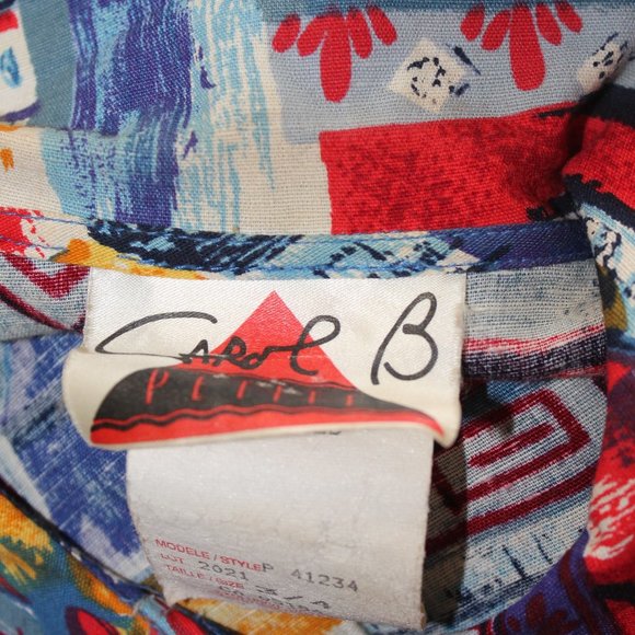 Vintage Multicoloured Womans Short Sleeved Blouse - Picture 10 of 10